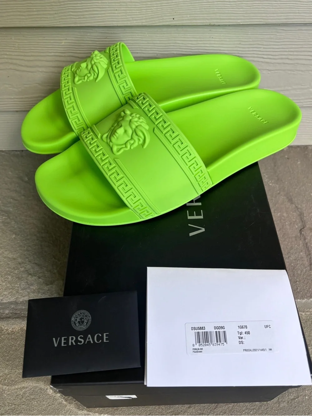Versace Palazzo 3D Medusa Slides, Brand New